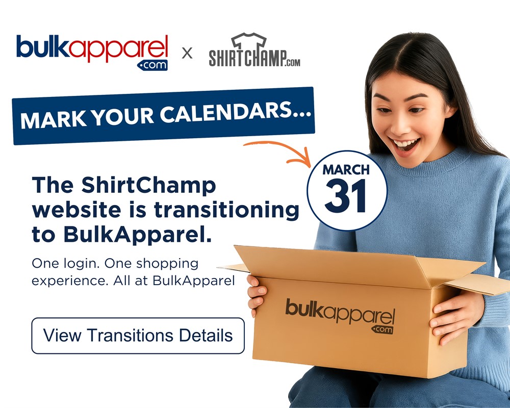 Transition to Bulkapparel now!
